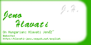 jeno hlavati business card